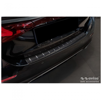 Protector de parachoques trasero de acero inoxidable negro apto para Mercedes Clase E W214 Sedan 2023- 'Ribs'