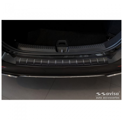 Protector de parachoques trasero de acero inoxidable negro apto para Mercedes Clase E W214 Sedan 2023- 'Ribs'