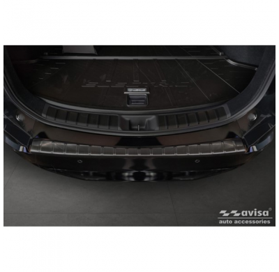 Protector de parachoques trasero de acero inoxidable negro apto para Lexus RZ 2023- 'Ribs'