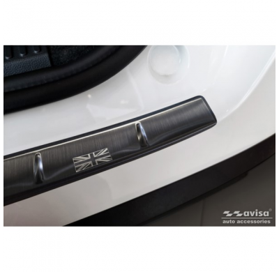 Protector de parachoques trasero de acero inoxidable negro apto para MG MG4 2022- 'British Flag'