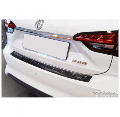 Protector de parachoques trasero de acero inoxidable negro apto para MG 5 SW (EV) 2022- 'British Flag'