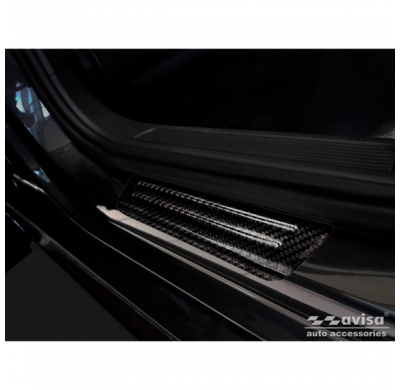 3d Black Carbon Protectores De Umbral De Puerta Valido Para Volkswagen Tiguan Ii 2016- / Arteon 2017- / Passat Sedan & Variant 2