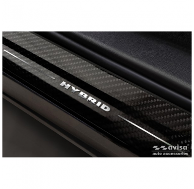 Protectores de umbral de puerta de carbono negro 3D adecuados para Toyota RAV-4 (5.a generación) 2018- y Suzuki Across 2022- 'Hy