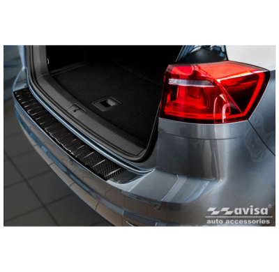 Protector De Parachoques Trasero De Carbono Real 3d Valido Para Volkswagen Golf Sportsvan 2014-2017 Y Fl 2017- 'Ribs'