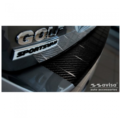 Protector De Parachoques Trasero De Carbono Real 3d Valido Para Volkswagen Golf Sportsvan 2014-2017 Y Fl 2017- 'Ribs'