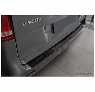 Protector de parachoques trasero de carbono 3D real adecuado para Mercedes Vito / Clase V 2014-2019 y Facelift 2019- 'Ribs'