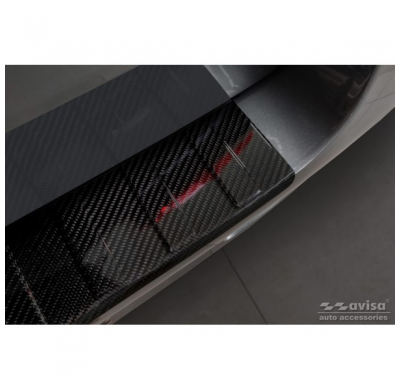 Protector de parachoques trasero de carbono 3D real adecuado para Mercedes Vito / Clase V 2014-2019 y Facelift 2019- 'Ribs'