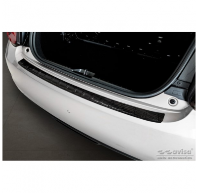 Protector de parachoques trasero en carbono 3D real para Fiat 500e 2020- 'Ribs'.