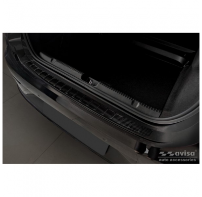 Protector de parachoques trasero en carbono 3D real para Mercedes EQE (V295) 2022- 'Ribs'.