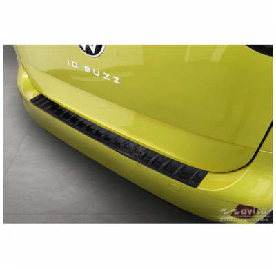 Protector de parachoques trasero Real 3D Carbon adecuado para Volkswagen ID.Buzz & ID.Buzz Cargo 2022- 'Ribs'