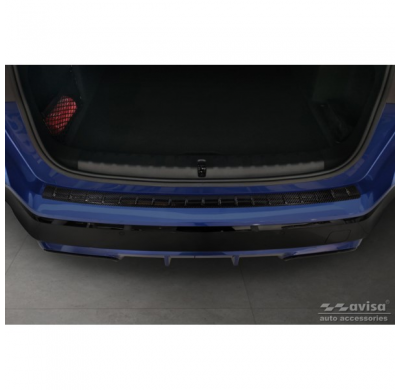 Protector de parachoques trasero Real 3D Carbon adecuado para BMW X1 con M-Package (U11) 2022- 'Ribs'