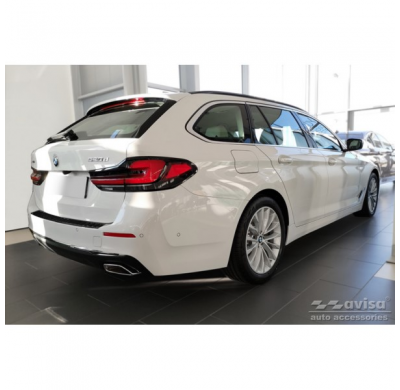 Protector de parachoques trasero de carbono 3D real adecuado para BMW Serie 5 Touring G31 FL 2020- 'Ribs'