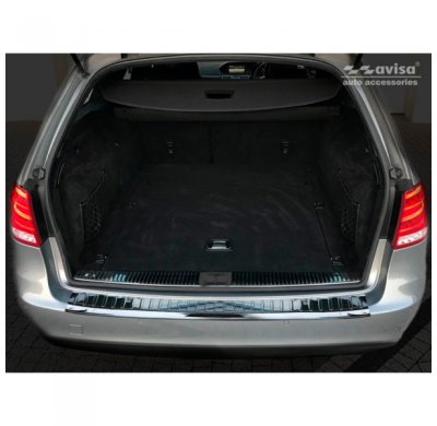 Protector de paragolpes acero inox Negro Mercedes E-Class W212 Kombi 2013-2016 'Ribs'
