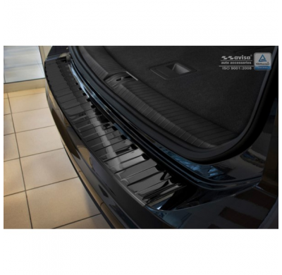 Protector negro espejo acero paragolpes trasero Volkswagen Touran III 2015- 'Ribs'