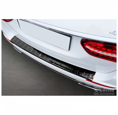 Protector de parachoques trasero de acero inoxidable Black Mirror para Mercedes Clase E Estate S213 2016- (incl. E53 AMG) 'Ribs'