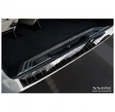Protector de parachoques trasero de acero inoxidable Black Mirror adecuado para Mercedes Vito / V-Class 2014-'Ribs '' XL '