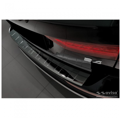 Protector de parachoques trasero de acero inoxidable negro-cromado adecuado para Volvo V60 II / V60 II Cross Country 2018- & V60