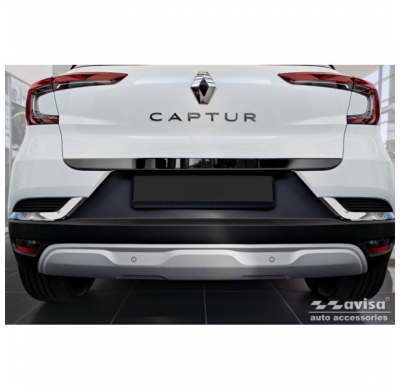 Cubierta embellecedora de puerta trasera de maletero de acero inoxidable cromado negro adecuada para Renault Captur II 2019- y M