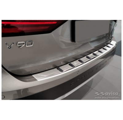 Protector de parachoques trasero de acero inoxidable para Volvo V90 II 2016- (incl. Cross Country) 'STRONG EDITION'