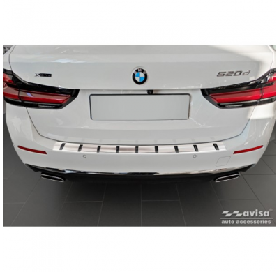 Protector de parachoques trasero de acero inoxidable apto para BMW Serie 5 G31 FL Touring 2020- excl. M-Sport 'EDICIÓN FUERTE'