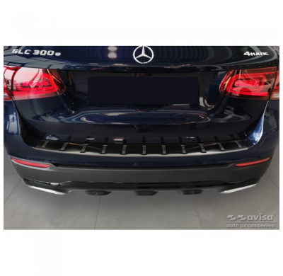 Protector de parachoques trasero de acero inoxidable negro para Mercedes GLC (X253) 2015-2019 y Facelift 2019- 'STRONG EDITION'