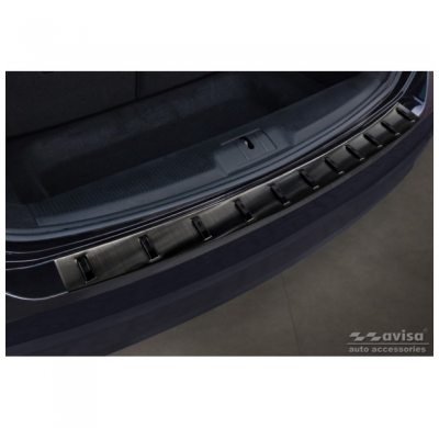 Protector de parachoques trasero de acero inoxidable negro para Volkswagen Sharan II y Seat Alhambra II 2010- 'STRONG EDITION'