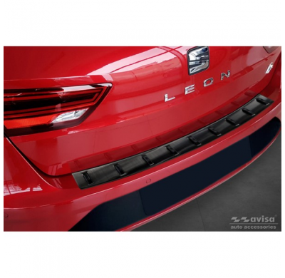 Protector de parachoques trasero de acero inoxidable negro para Seat Leon ST (5F) 2013-2017 y Facelift 2017-2020 'STRONG EDITIO