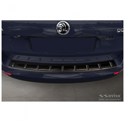 Protector de parachoques trasero de acero inoxidable negro para Skoda Octavia III Combi Facelift 2017-2020 'STRONG EDITION'
