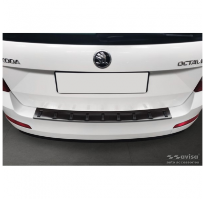 Protector de parachoques trasero de acero inoxidable negro adecuado para Skoda Octavia III 2013-2017 'STRONG EDITION'