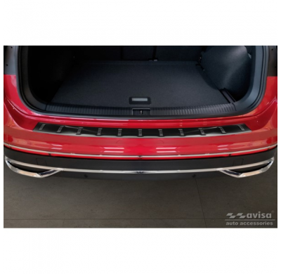 Protector de parachoques trasero de acero inoxidable negro para Volkswagen Tiguan II 2016-2020 y Facelift 2020- 'STRONG EDITION'