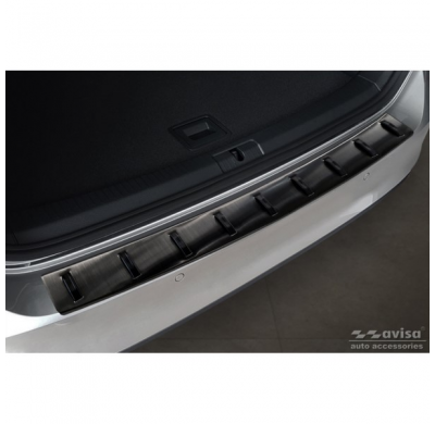 Protector de parachoques trasero de acero inoxidable negro para Volkswagen Golf VII Variant incl. Alltrack 2012-2017 'EDICIÓN FU