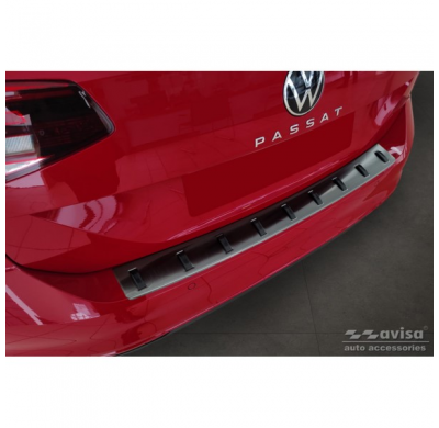 Protector de parachoques trasero de acero inoxidable negro para Volkswagen Passat Variant 2014-2019 y Facelift 2019- (incl. R-Li