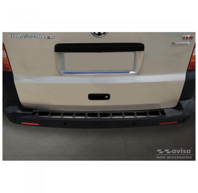 Protector de parachoques trasero de acero inoxidable negro adecuado para Volkswagen Transporter T5 2003-2015 incl. Multivan/Cara