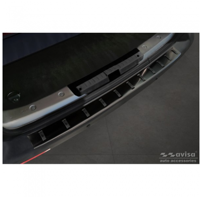 Protector de parachoques trasero de acero inoxidable negro adecuado para Volkswagen Transporter T5 2003-2015 incl. Multivan/Cara