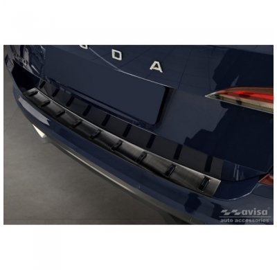 Protector de paragolpes trasero de acero inoxidable negro para Skoda Kamiq 2019- 'STRONG EDITION'