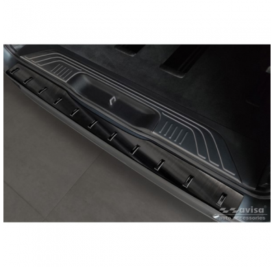 Protector de parachoques trasero de acero inoxidable negro para Mercedes Vito / V-Klasse 2014-2019 y Facelift 2019- (con escotil