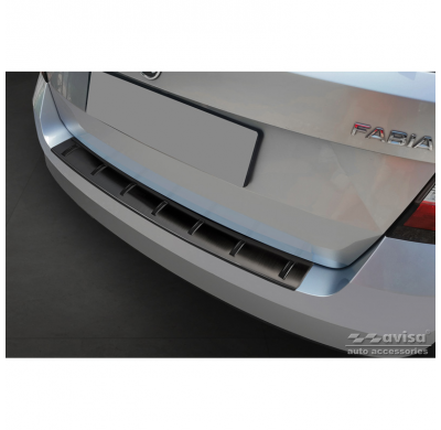Protector de paragolpes trasero de acero inoxidable negro apto para Skoda Fabia III Combi 2014-2018 'STRONG EDITION' AVISA