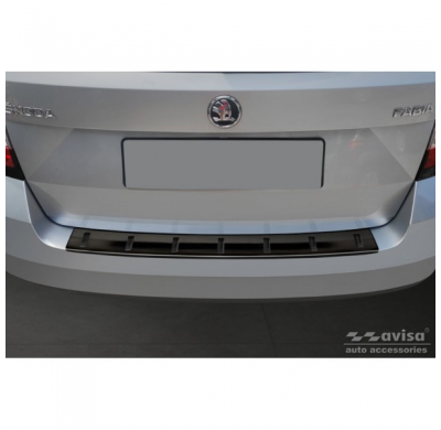 Protector de paragolpes trasero de acero inoxidable negro apto para Skoda Fabia III Combi 2014-2018 'STRONG EDITION' AVISA