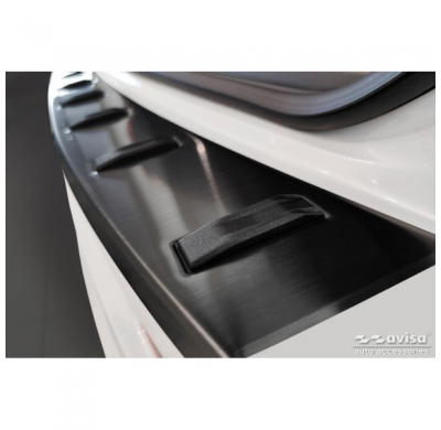 Protector de parachoques trasero de acero inoxidable negro apto para BMW Serie 5 G31 FL Touring 2020- excl. M-Sport 'EDICIÓN FUE