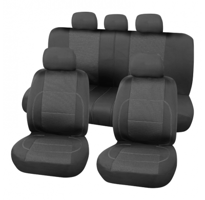 Juego De Fundas De Asiento Paris 9-Piezas/Juego Negro