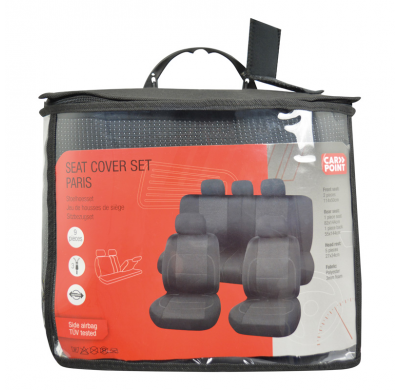 Juego De Fundas De Asiento Paris 9-Piezas/Juego Negro
