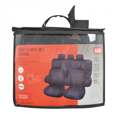 Juego De Fundas De Asiento Vienna 9-Piezas/Juego Negro