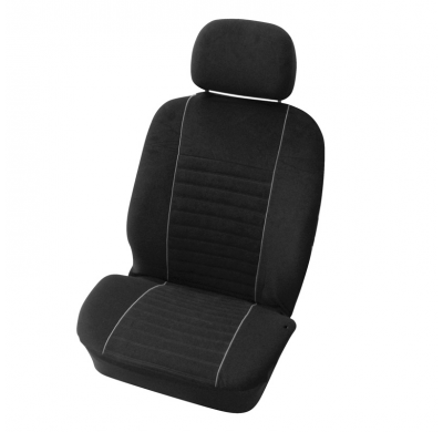 Juego De Fundas De Asiento Delantero 4 Piezas Velours Negro/Gris