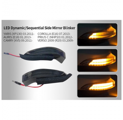 Intermitentes Led Para Espejo - Toyota Varios - Smoke - Incluye Luz Dinamica
