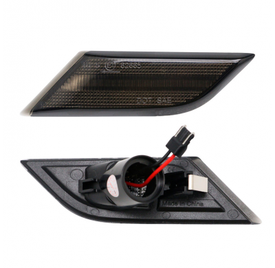 Set Intermitentes laterales LED apto para Volkswagen Transporter T6.1 2020-2022 - Ahumado - incl. Luz de marcha dinámica