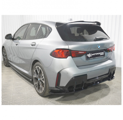 Faldón de parachoques trasero Motordrome (difusor) compatible con BMW Serie 1 (F70) M-Sport (excepto M135) 2024- (ABS negro bril