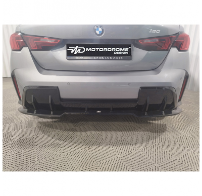 Faldón de parachoques trasero Motordrome (difusor) compatible con BMW Serie 1 (F70) M-Sport (excepto M135) 2024- (ABS negro bril