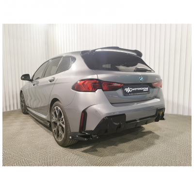 Faldones de parachoques trasero Motordrome (esquinas) compatibles con BMW Serie 1 (F70) M-Sport (excepto M135) 2024- (ABS negro