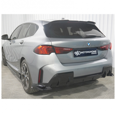 Faldones de parachoques trasero Motordrome (esquinas) compatibles con BMW Serie 1 (F70) M-Sport (excepto M135) 2024- (ABS negro