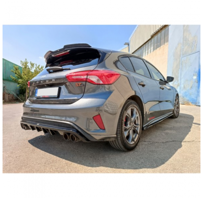 Faldón Del Parachoques Trasero (Difusor) Para Ford Focus Iv St/St-Line Hb 2018-2022 (Abs Glossy Black)